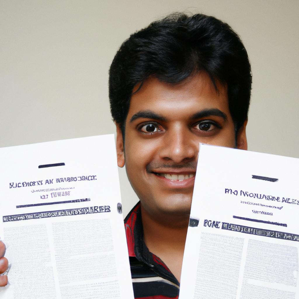 Person holding legal documents, smiling